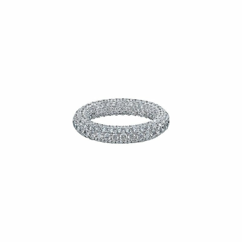 Alliance serti Intérieur/Extérieur en or blanc et diamants