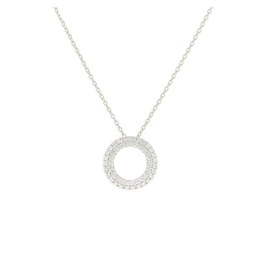 Collier Cercle serti en or blanc et diamants, petit modèle