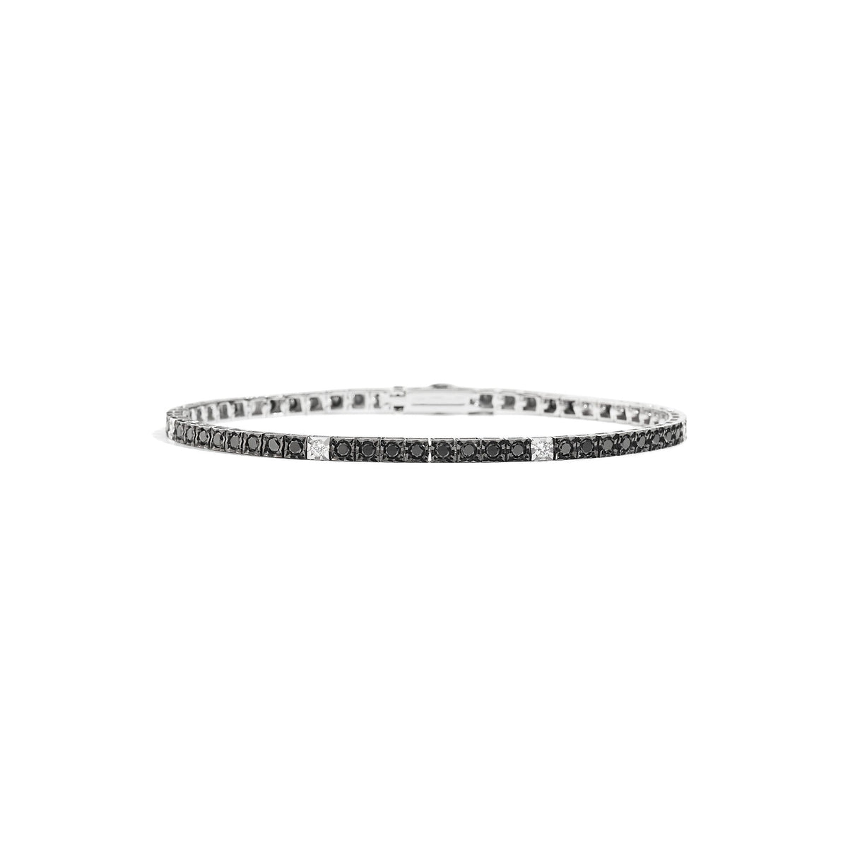 Bracelet Recarlo Face Cube or blanc serti diamants noir et blanc