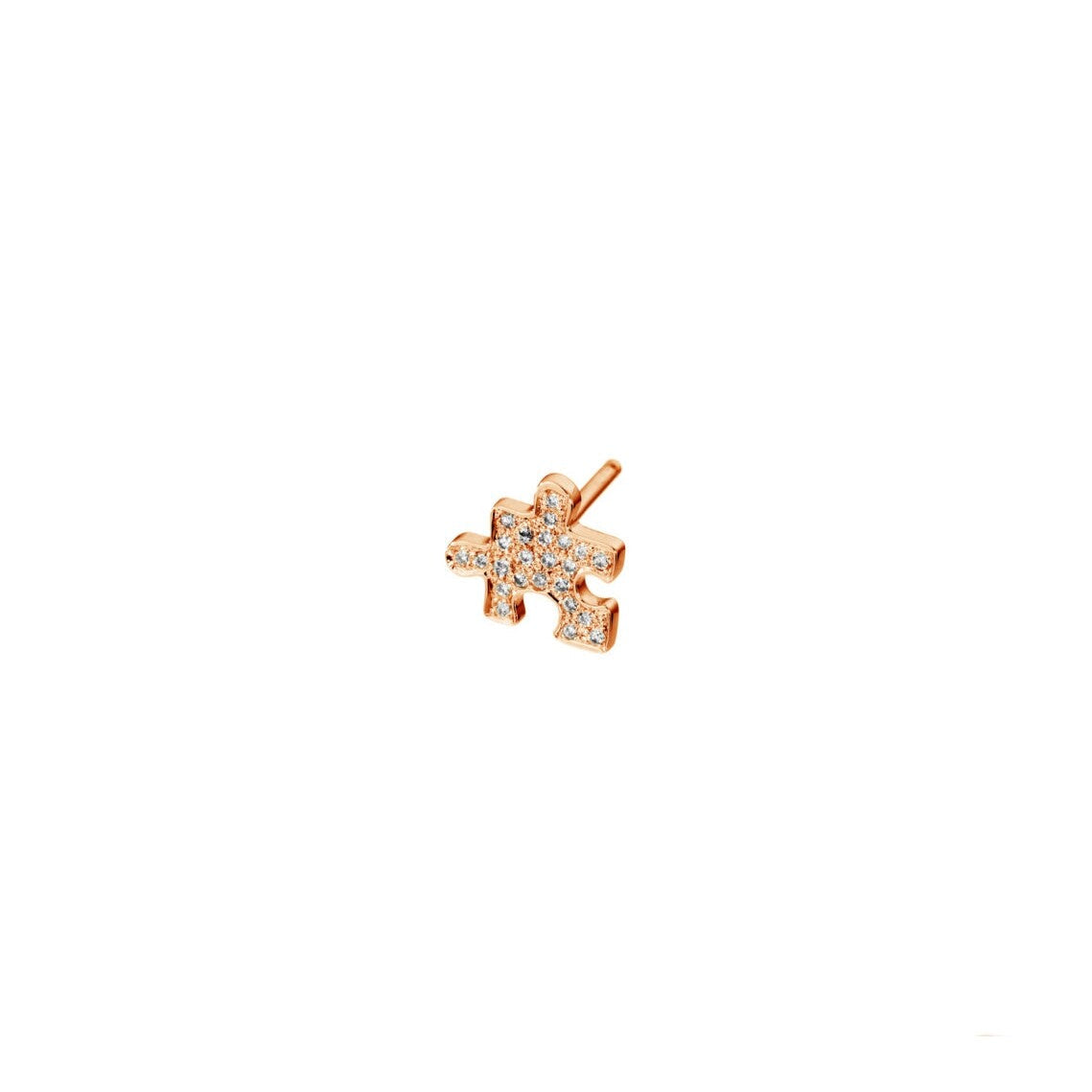 Mono boucle d'oreille Akillis Mini Puzzle or rose et diamants