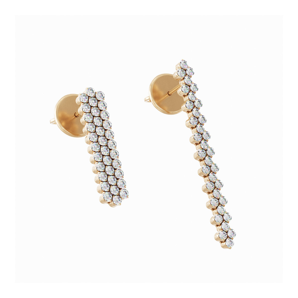 Boucles D'oreilles Brevetto multi-tailles or rose serti diamants