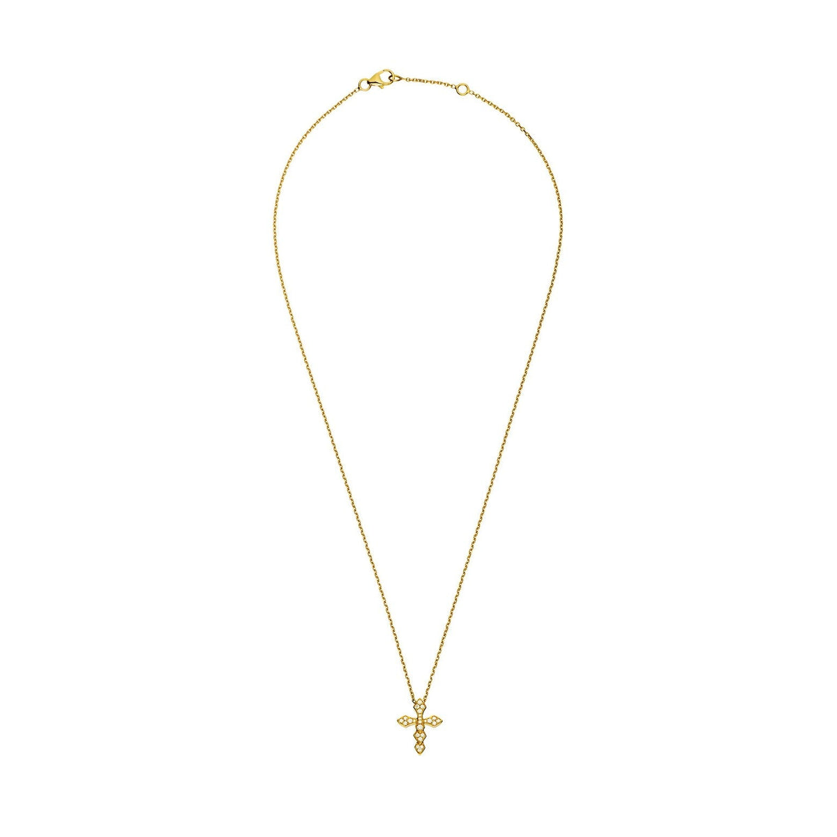 Pendentif Akillis Croix Python sur chaine or jaune et diamants