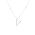 Collier Lettre V en or blanc et diamants