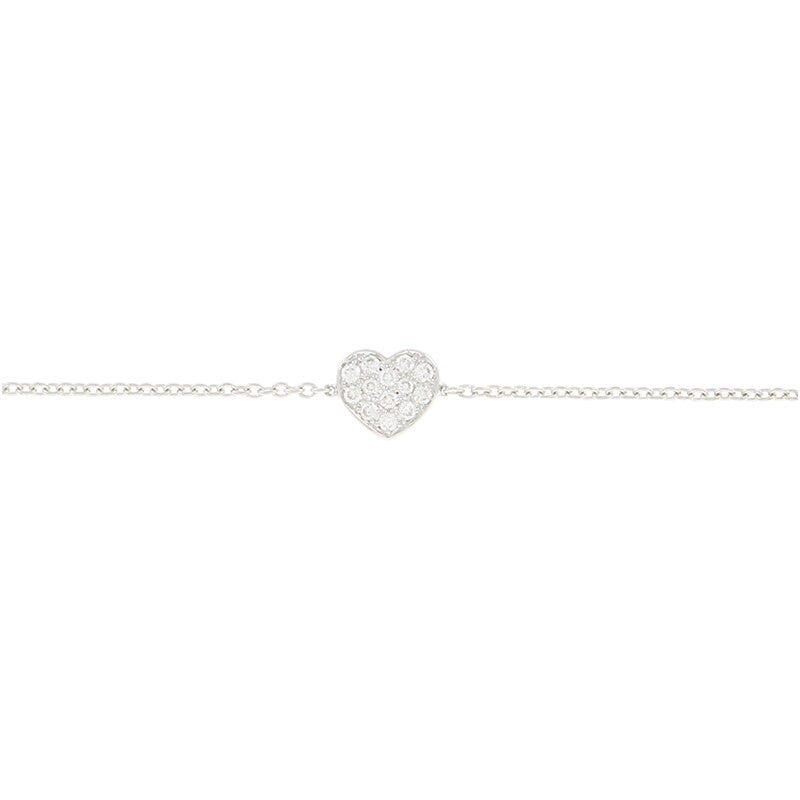 Bracelet Mini Cœur en or blanc et diamants