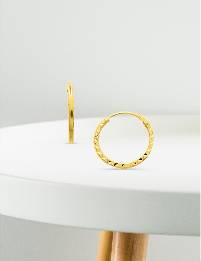 Créoles ciselées en or jaune 18ct 380-164