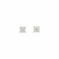 Boucles d'oreilles Illusion carrées en or blanc et diamants