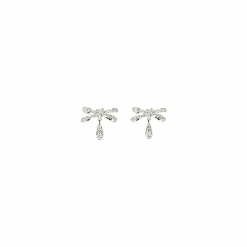 Boucles d'oreilles Rattrapante serti en or blanc et diamants