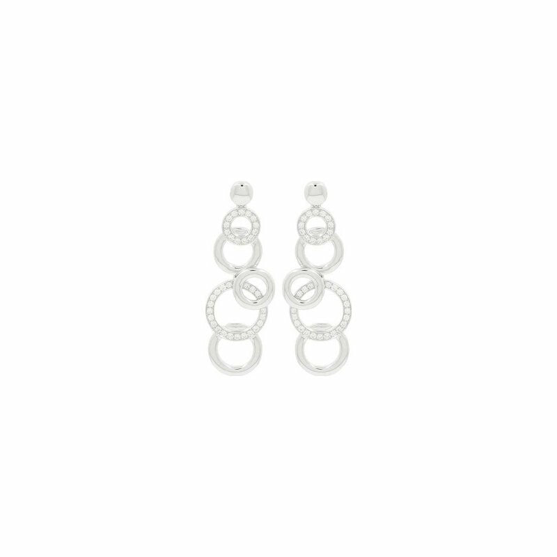 Boucles d'oreilles Tourbillon en or blanc et diamants