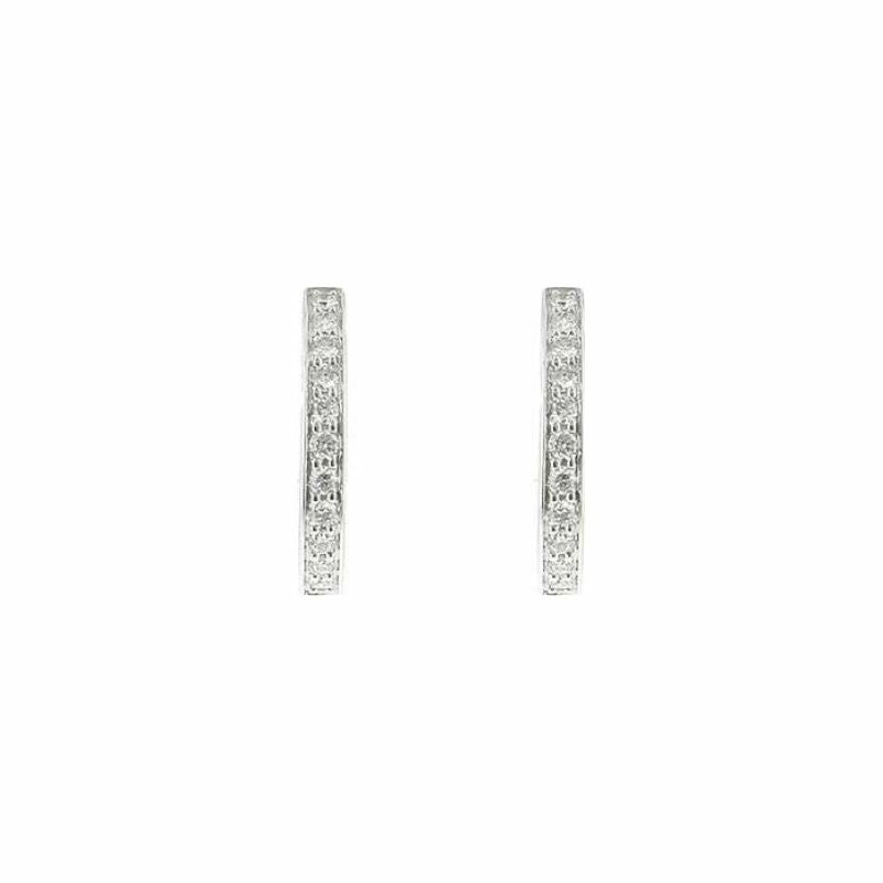 Boucles d'oreilles créoles serti en or blanc et diamants