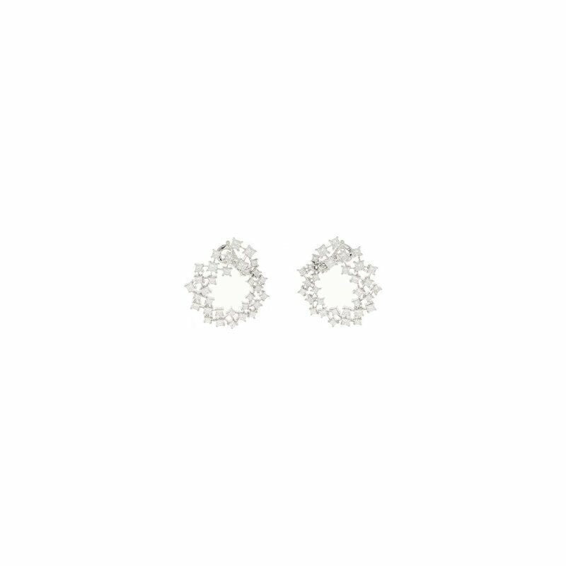 Boucles d'oreilles Pluie d'étoiles en or blanc et diamants