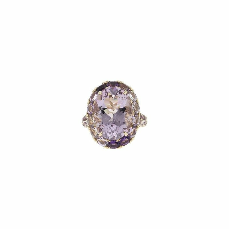 Bague Oversize en or rose, améthyste et diamants
