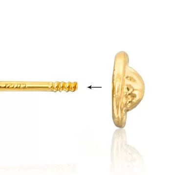 Boucles d'oreilles à visser tortues roses en or 18ct