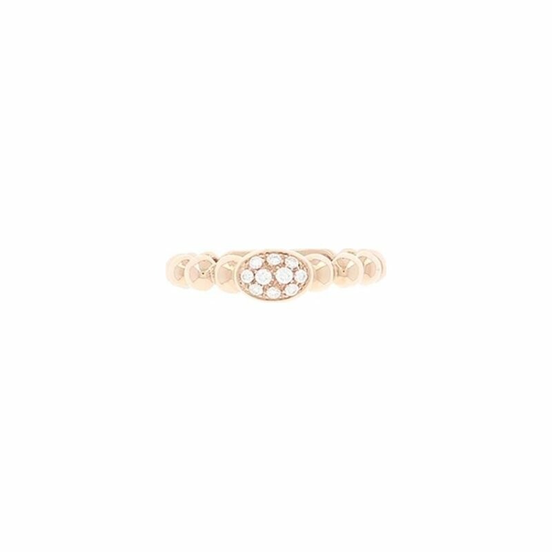 Bague Les Perlées ovale en or blanc et diamants