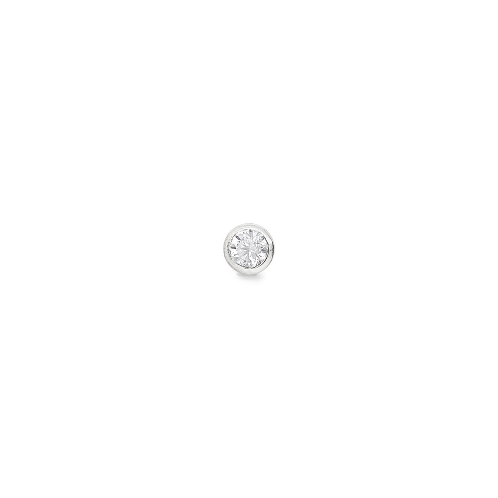 Piercing de nez serti clos en or blanc 18 ct 392-151