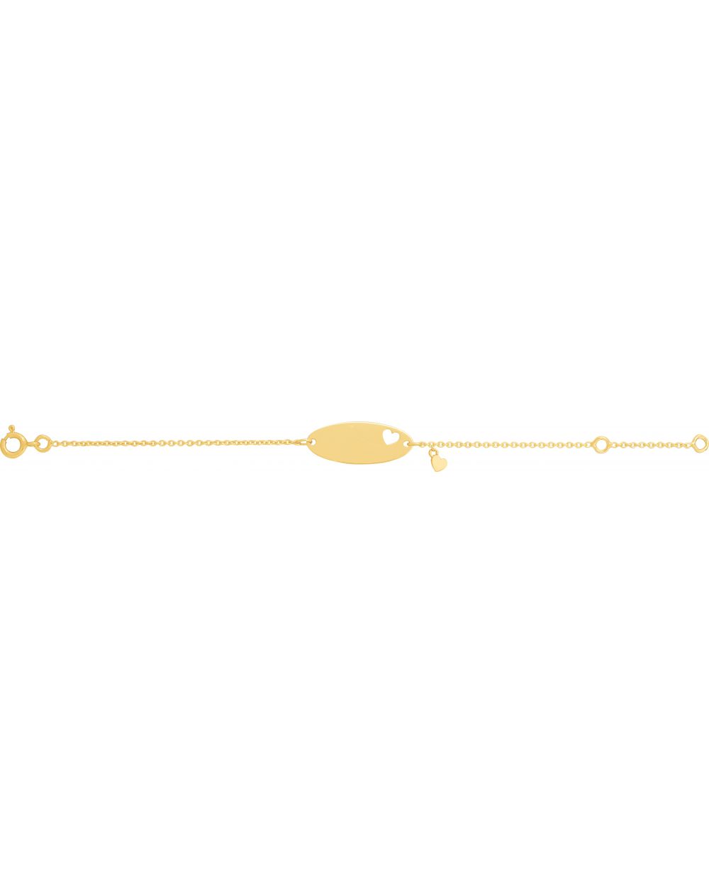 Bracelet d'identité bébé avec coeurs en or jaune 9ct 446J230