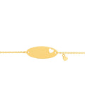 Bracelet d'identité bébé avec coeurs en or jaune 9ct 446J230