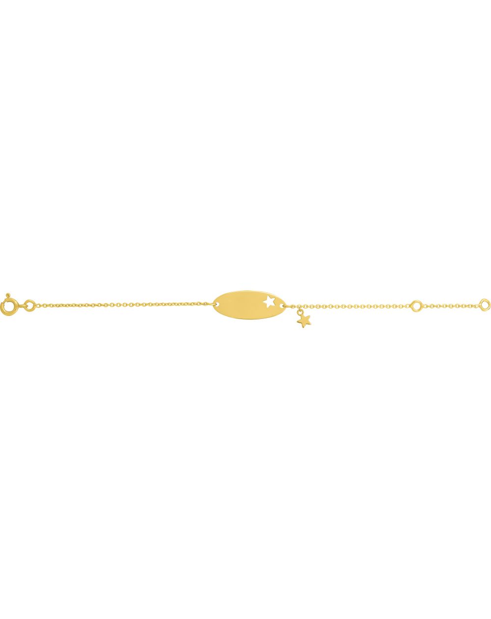 Bracelet d'identité bébé avec étoiles en or jaune 9ct 446J220