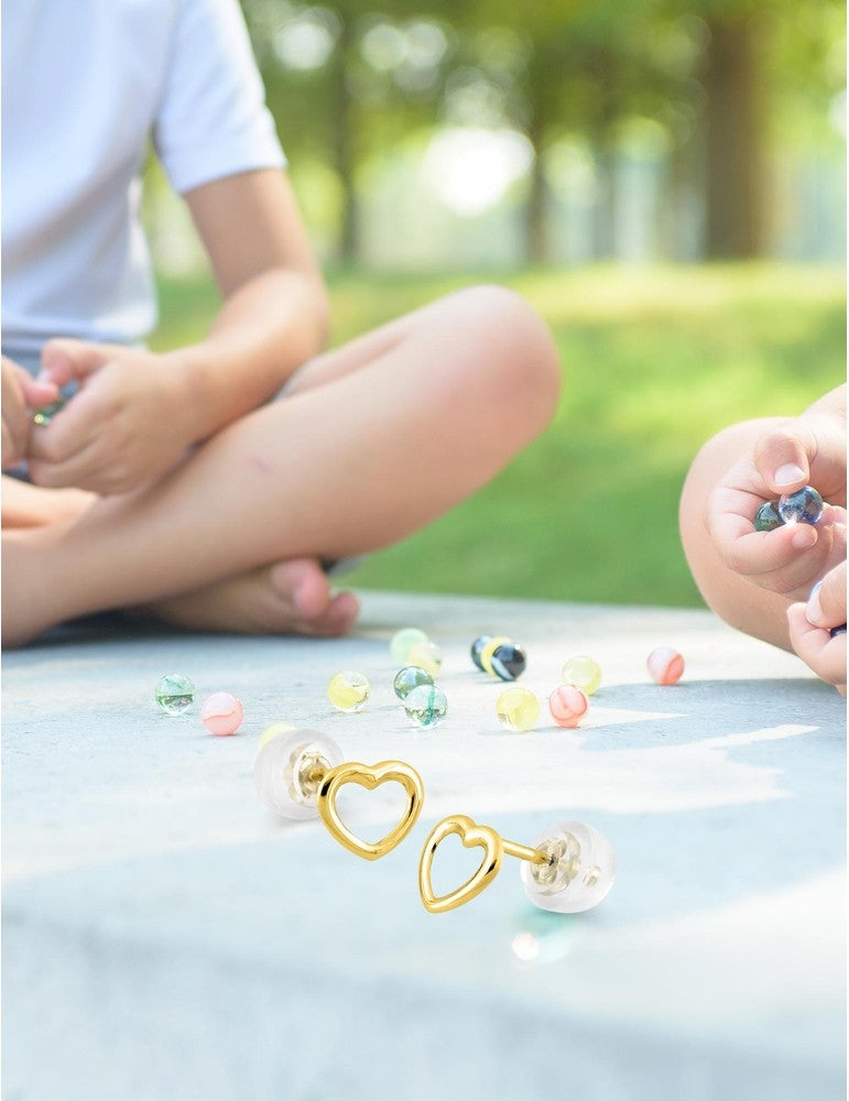 Boucles d'oreilles cœur pour enfant en or 9ct 486-39