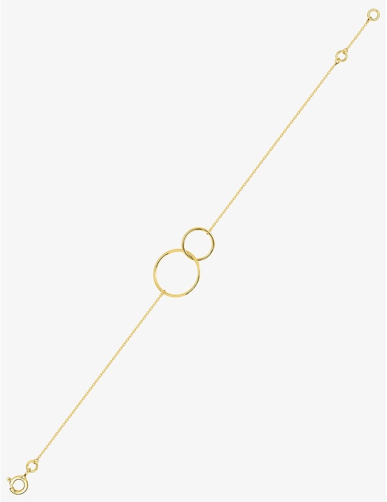 Bracelet deux anneaux en or jaune 9ct 440-60