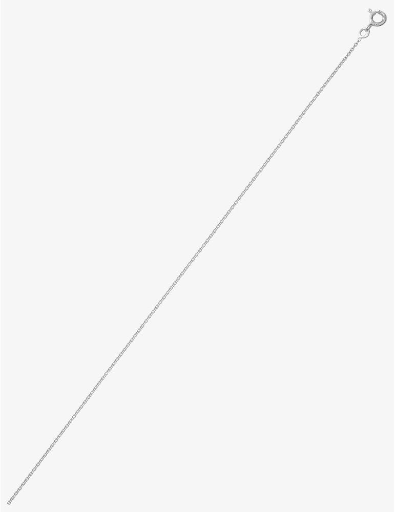 Chaine maille forçat ronde en or blanc 9ct de 1.3mm Taille 40cm 451-277