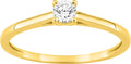 Bague solitaire en or jaune 9ct et diamants de laboratoire 415L8