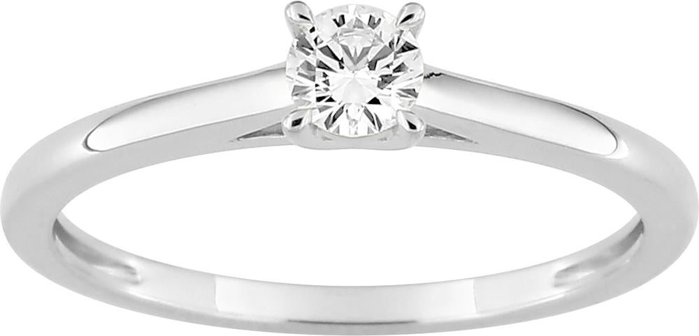 Bague solitaire en or blanc 9ct et diamants de laboratoire 405L11