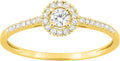 Bague solitaire accompagné en or jaune 9ct et diamants de laboratoire 415L2