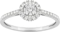 Bague solitaire accompagné en or blanc 9ct et diamants de laboratoire 405L8