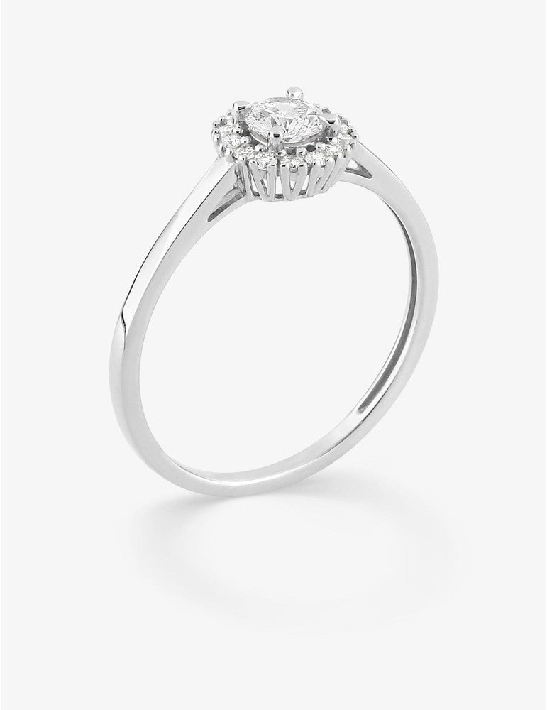 Bague en or blanc 9ct et diamants de laboratoire 405L9