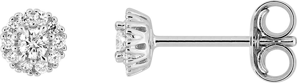 Boucles d'oreilles en or blanc 9ct et diamants de laboratoire 485-64