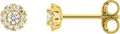 Boucles d'oreilles en or jaune 9ct et diamants de laboratoire 484-150