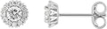 Boucles d'oreilles en or blanc 9ct et diamants de laboratoire 485-65