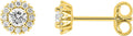 Boucles d'oreilles en or jaune 9ct et diamants de laboratoire 484-149