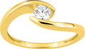 Bague solitaire en or jaune 9ct et diamants de laboratoire 415L6