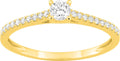 Bague solitaire accompagné en or jaune 9ct et diamants de laboratoire 415L1