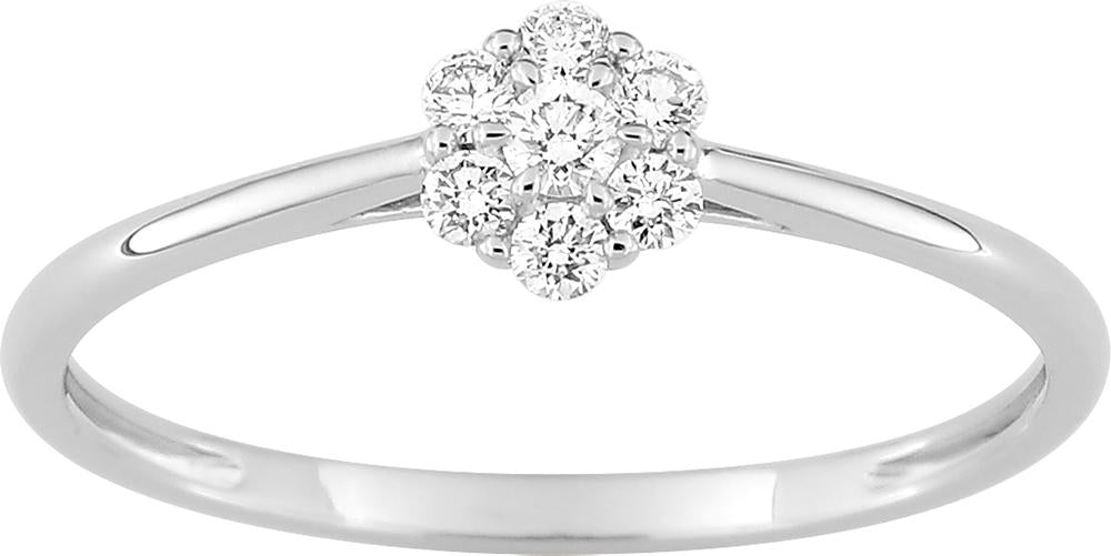 Bague solitaire en or blanc 9ct et diamants de laboratoire 405L7