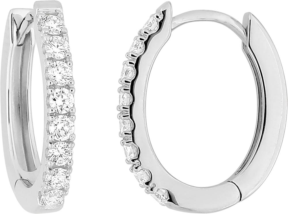 Boucles d'oreilles en or blanc 9ct et diamants de laboratoire 481-9
