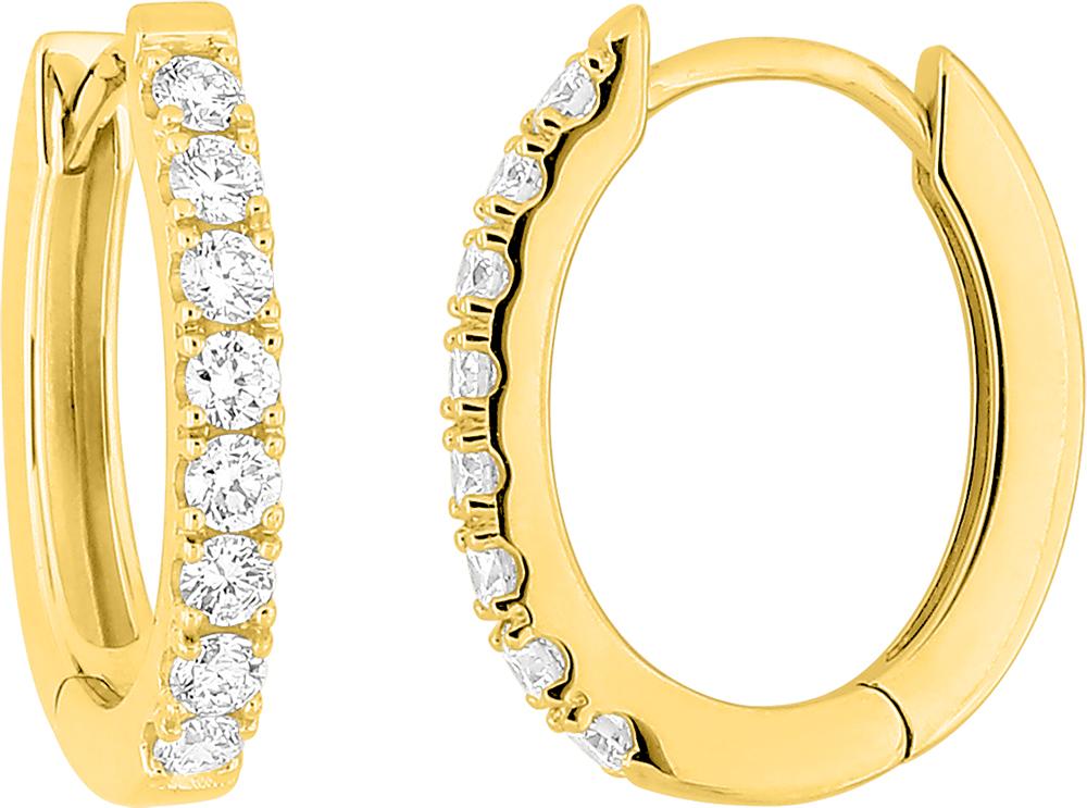 Boucles d'oreilles en or jaune 9ct et diamants de laboratoire 480-30