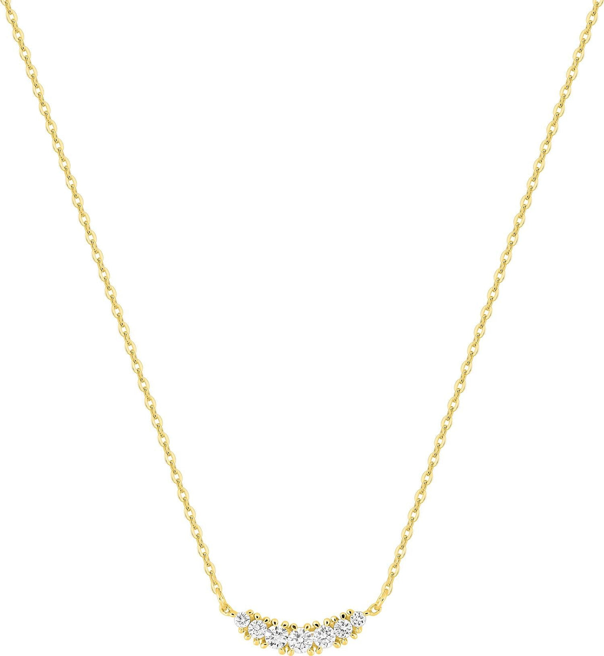 Collier en or jaune 9ct et diamants de laboratoire 456-35