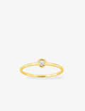 Bague en or jaune 9ct et diamants de laboratoire 415L21