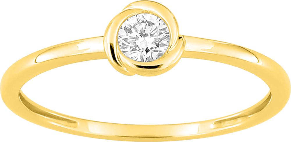 Bague solitaire en or jaune 9ct et diamants de laboratoire 415L22