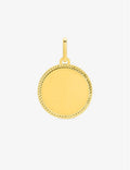 Médaille ronde en or jaune 9ct bord ciselé 460-145