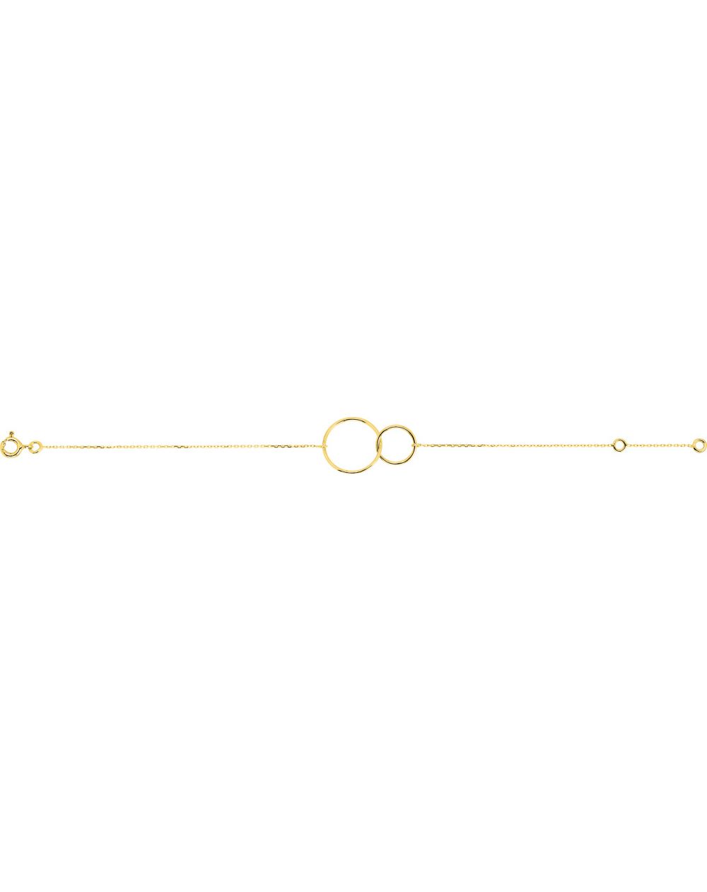 Bracelet deux anneaux en or jaune 9ct 440-60