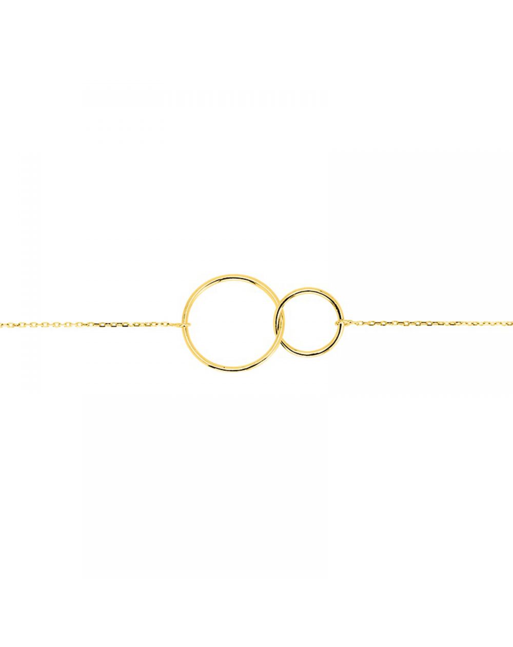 Bracelet deux anneaux en or jaune 9ct 440-60
