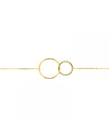 Bracelet deux anneaux en or jaune 9ct 440-60