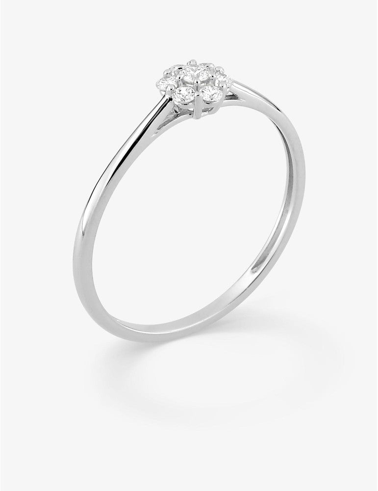 Bague solitaire en or blanc 9ct et diamants de laboratoire 405L7