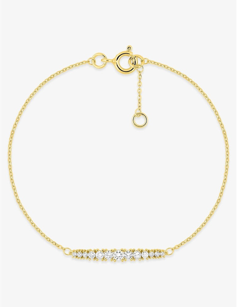 Bracelet en or jaune 9ct et diamants de laboratoire 445L4