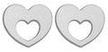 Boucles d'oreilles coeurs ajourés en or blanc 18ct