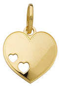 Pendentif coeurs avec 2 coeurs ajourés en or jaune 18ct 360-347