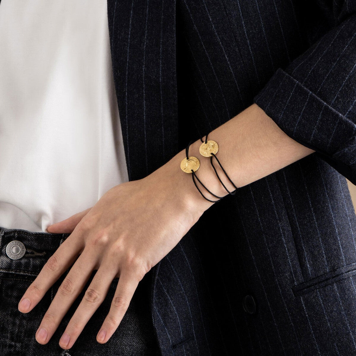 Bracelet Arthus Bertrand Eclipse sur Lien en vermeil sablé